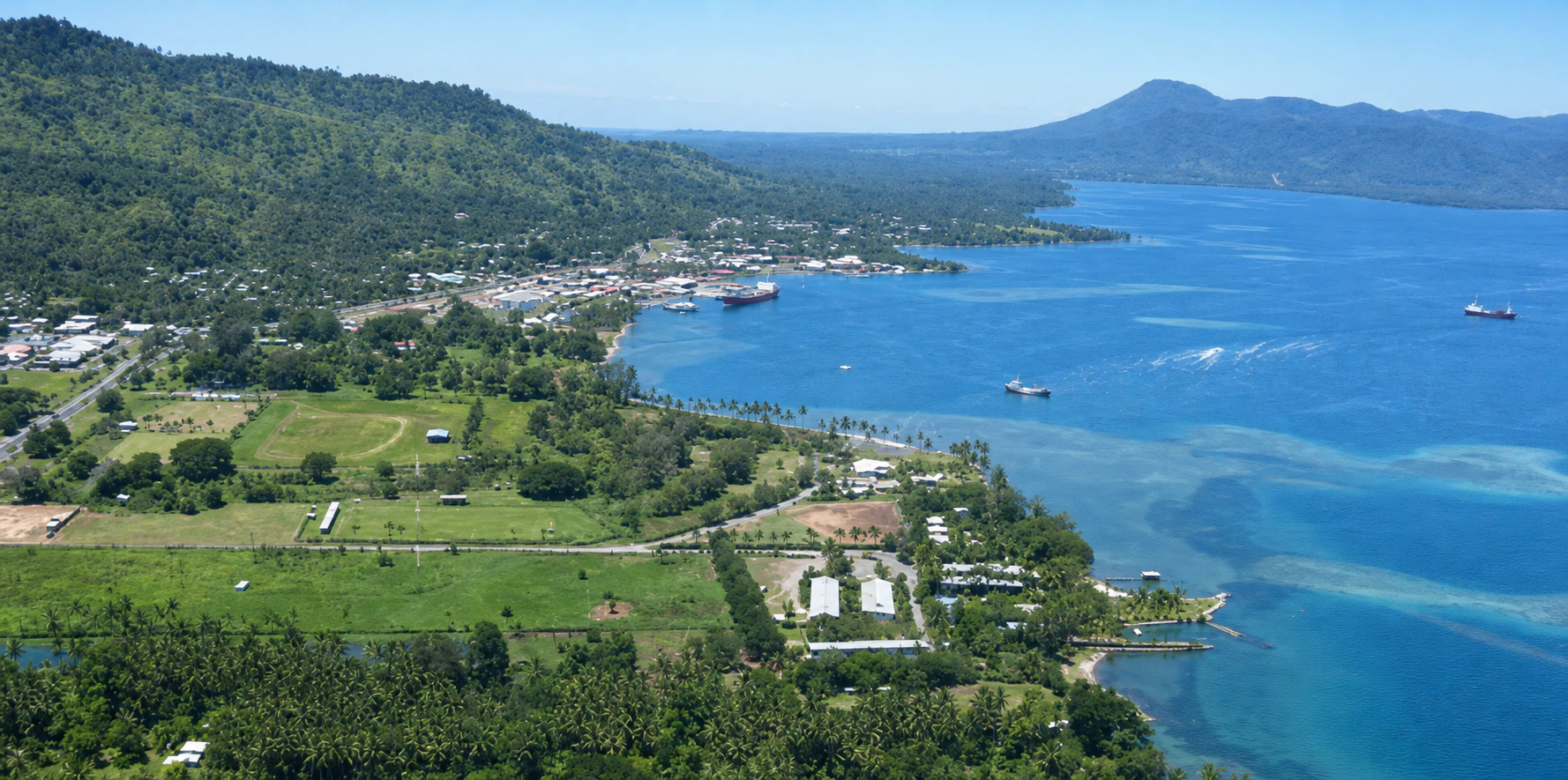 Aerial view of Kimbe and its deep-water port
